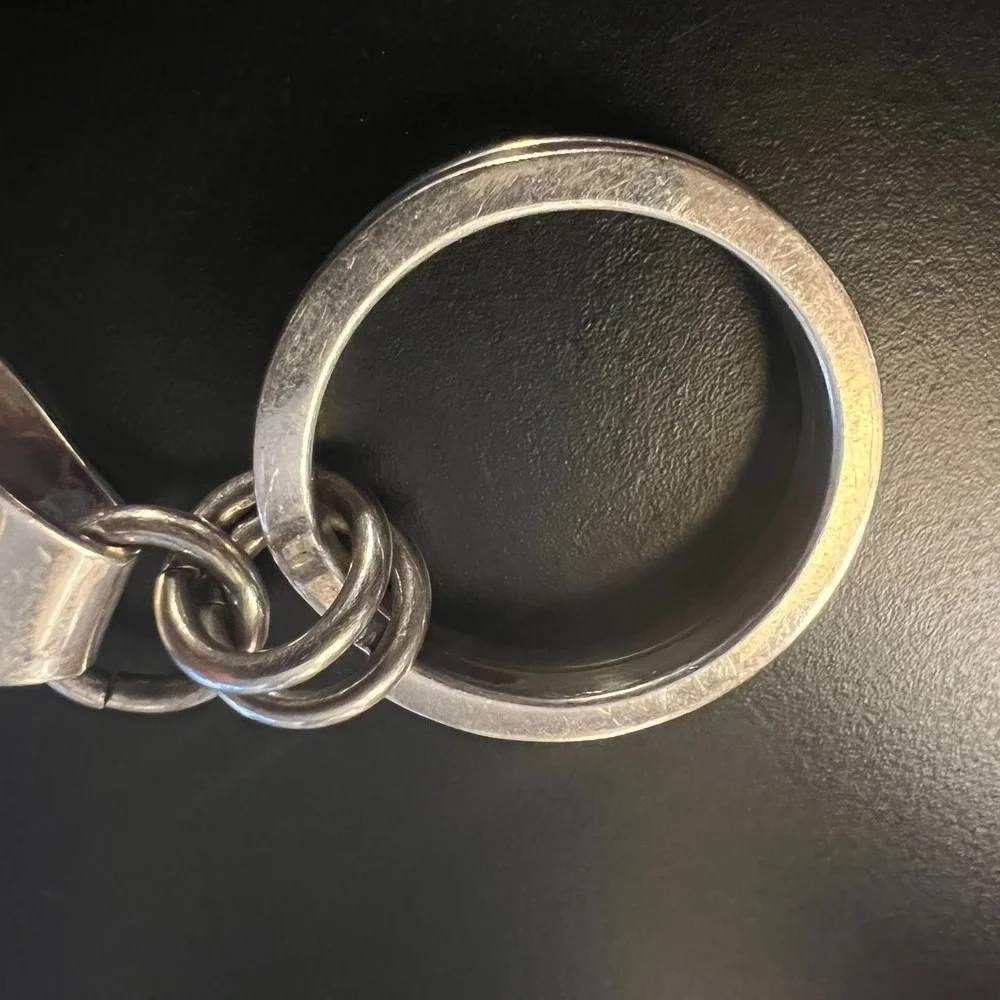 Vintage Mexico 925 Sterling Silver Money Clip Key Ring Modernist 31g